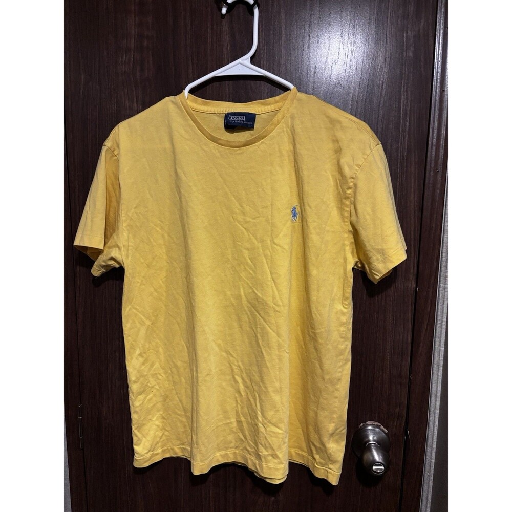 Polo Ralph Lauren Short Sleeve T-Shirt Pony Logo Mens Yellow Cotton Size Small